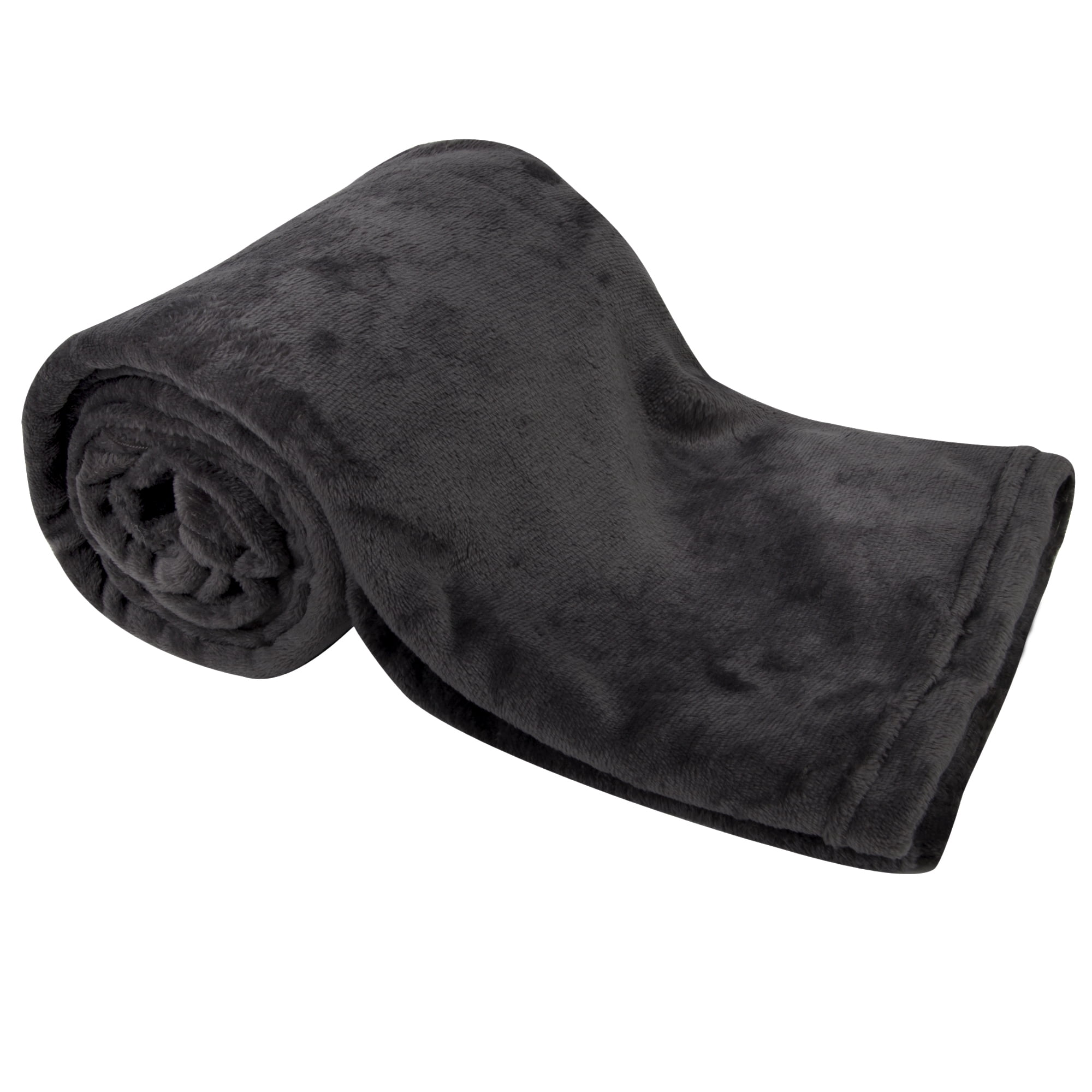 24 pack Trail maker Plush 60”L x 50”W Lightweight Microfiber Sherpa Adult Throw Blankets in Black
