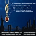 thumbnail image 2 of Gem Stone King 14K Yellow Gold Red Garnet and Lab Grown Diamond Pendant Necklace for Women | 0.60 Cttw | Gemstone January Birthstone | Oval 6X4MM | With 18 inch Chain, 2 of 6
