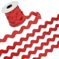 thumbnail image 1 of 1-Rollo Ribete Rick Rack, 10 Yardas 20mm / 0.8 Pulgadas Ribete de Flecos Ondulados [Rojo], 1 of 1