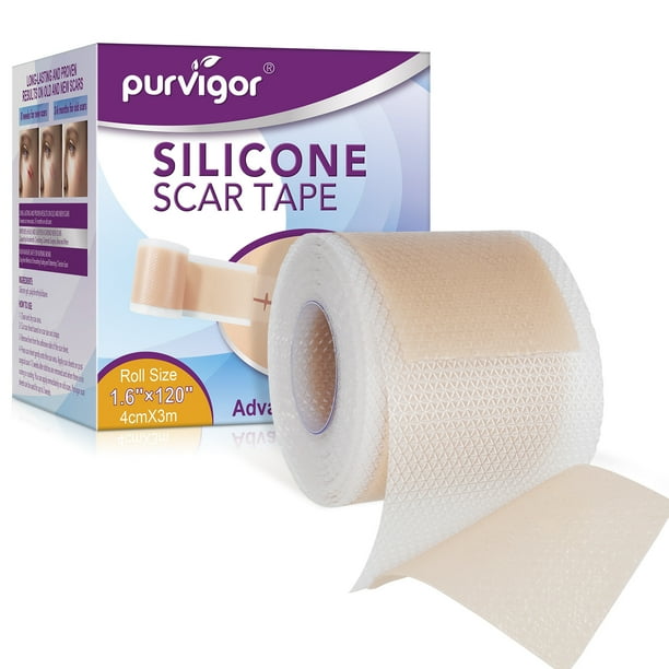 Purvigor 120inch Medical Silicone Scar Tape Waterproof and Reusable ...