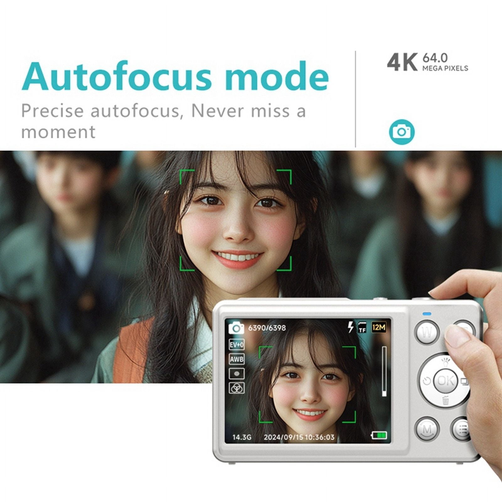 4K Digital Camera 2.88 Inch HD Display 18x Video Recorder Camera LED Fill Light 800mAh Battery Vlogging Camera Pink