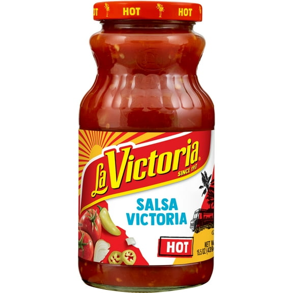 LA VICTORIA Salsa Victoria, Hot, Shelf-Stable, 15.5 oz Glass Jar