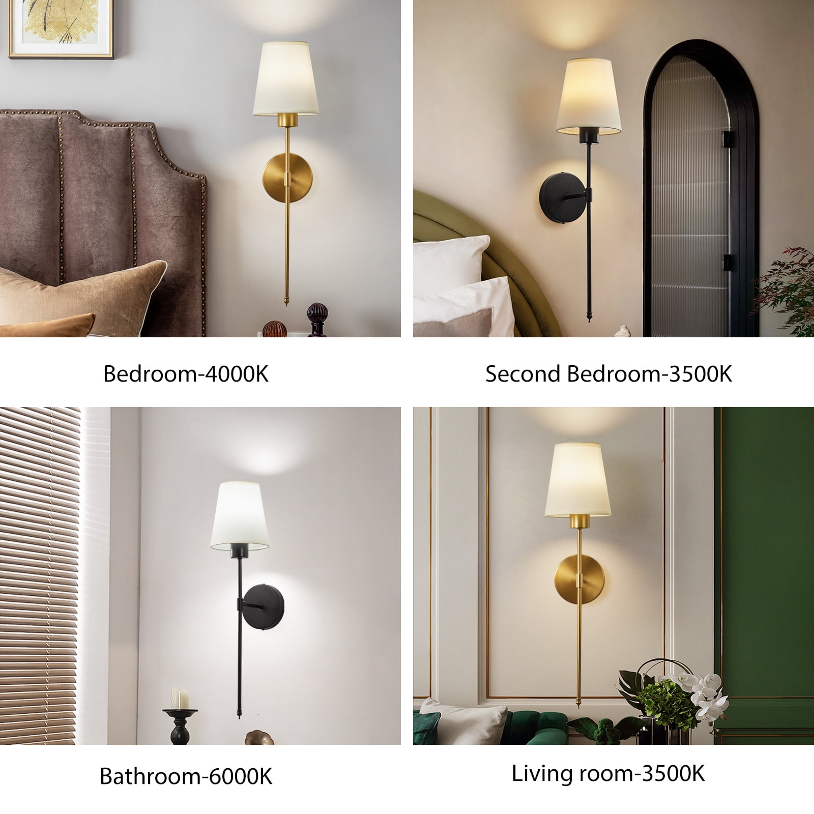 Wireless Rechargeable Wall Sconce Set of 2, RGB Dimmable Light with 15 Colors and Remote Control, Modern Wall Lamp for Bedroom, Living Room, Hallway