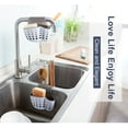 thumbnail image 6 of Kitchen Sink Caddy Sponge Soap Holder Hang Basket - Sink Caddy Sponge Holder for Faucet - Flexible Silicone Plastic Saddle Organizer with Drain Holes, Plastic Storage Baskets, 6 of 6