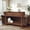 Brown, variant on HLR Blue Mid-Century Console Table for Entryway with 2 Drawers & Open Shelf, Sofa Table, Foyer, Hallway