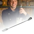 thumbnail image 1 of "Water Drop Spiral Bar Spoon Long Handle Mixing Spoon For Coffee Tea And Cocktails" Small Dining Table Set for 4 round Dinner Plate Chargers Woven And Place Mat Fancy Plates Mat Plate Mates Teal, 1 of 5