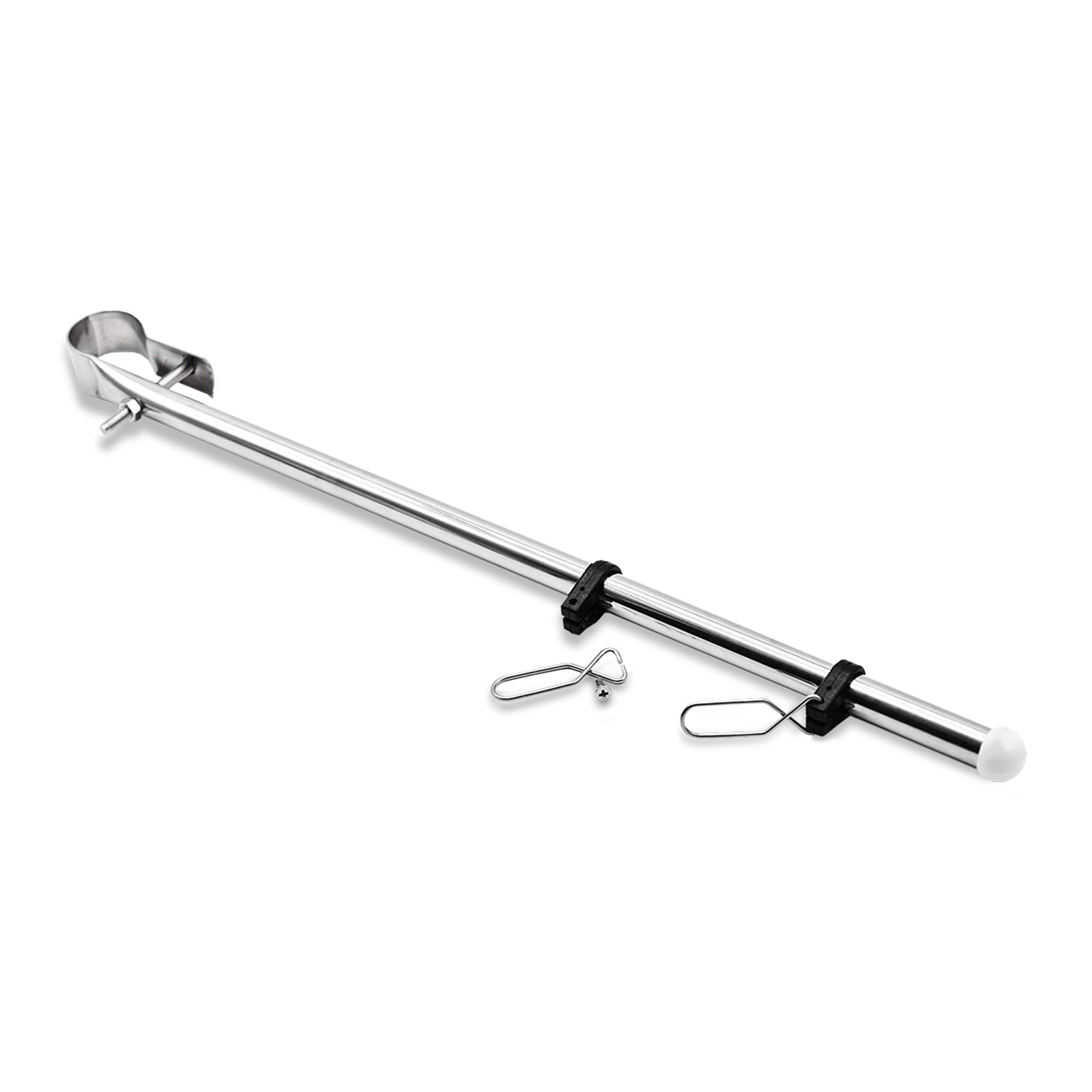 MARINE CITY Stainless Steel Rail Mounted Flag Staff Cooperate with 7/8 Inches to 1 Inches Tube 