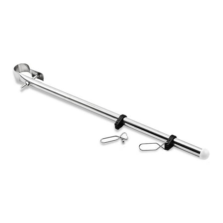 Marine City Stainless-Steel Bright Polished Attractive Finish Sturdy Rail Mount Flag Staff Pole with Adjustable Clamps Rod for Boat Kayak Yacht Marine RV Fishing Boat