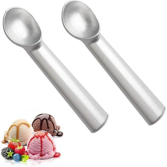 2 Pcs Silver Ice Cream Scoop, Catalpa Alloy Ice Cream Scooper Non-stick Ha