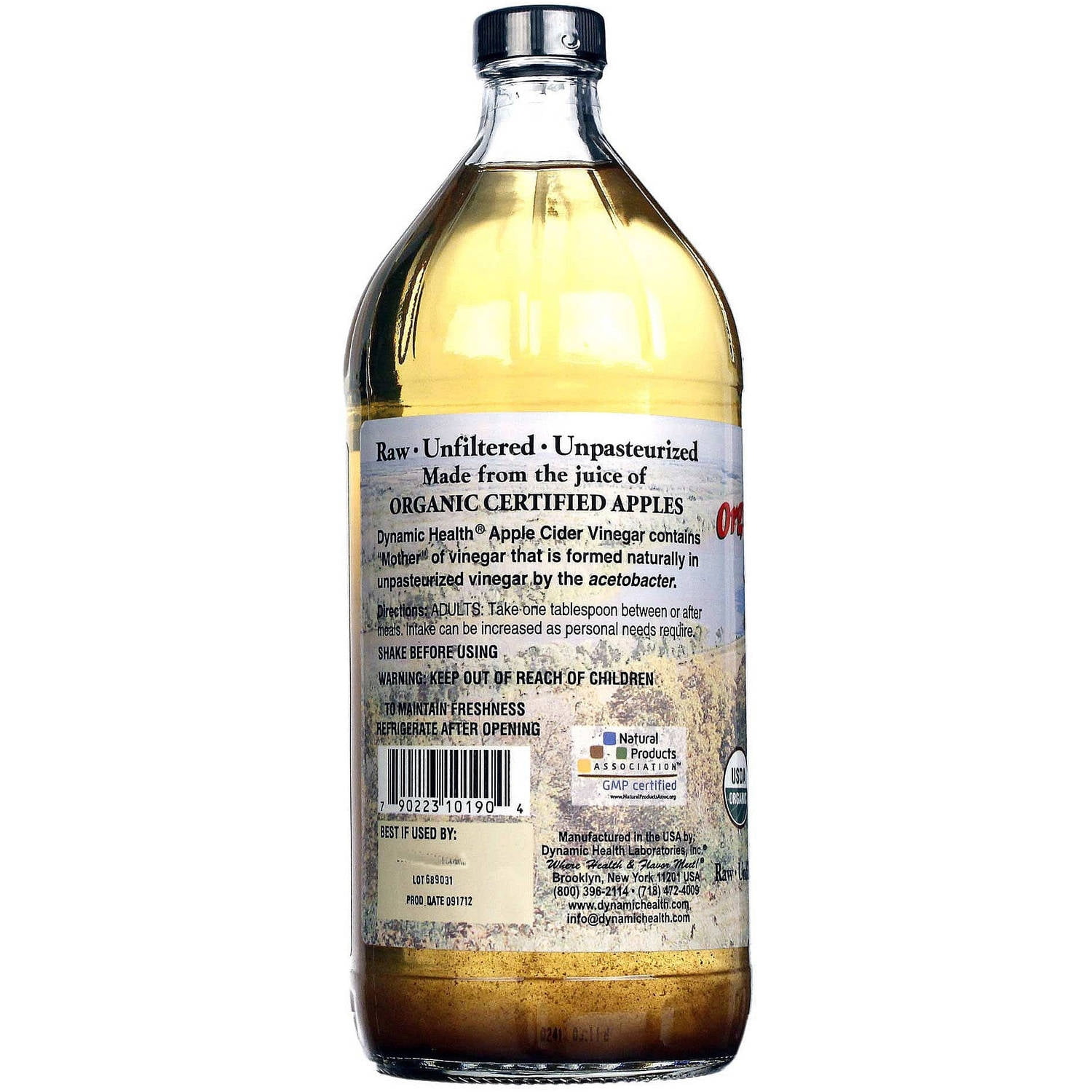 Dynamic Health Apple Cider Vinegar Organic with Mother, 32 OZ by Dynamic Health
