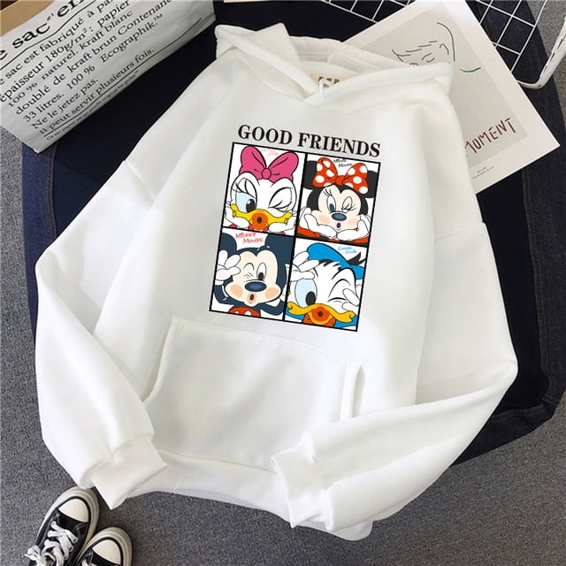 2024 Minnie Disney Sudadera con capucha Crop Top Mickey Mouse mujeres sudaderas con capucha niños niñas ropa de calle Harajuku