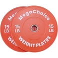thumbnail image 2 of Eastvita High - Quality 15LB Pair Orange Rubber Bumper Plates Featuring Embossed Lettering, 2 of 10
