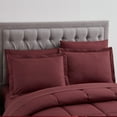 thumbnail image 2 of Dobby Stripe 8 Piece Bed in a Bag Bedding Set Includes Bed Sheets and Bed Skirt, King - Burgundy, 2 of 5