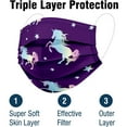 thumbnail image 3 of WeCare Small Face Masks For KIDS - Box of 50, 3-Ply, Individually-Wrapped - Unicorn, 3 of 4