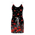 thumbnail image 4 of Vestido de tirantes suelto con estampado de vendaje sin mangas con cuello en V casual para mujer Fridja  hjkh6309, 4 of 5