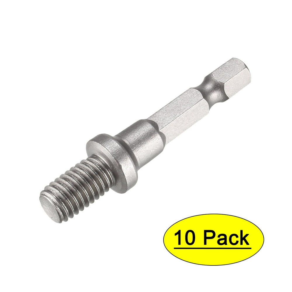 10 Pcs 8mm M8 Male Thread 1/4" Hex Shank Electric Drill Chuck Adapter