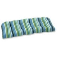 thumbnail image 2 of Pillow Perfect 537283 Topanga Stripe Lagoon Wicker Loveseat Cushion, 2 of 2