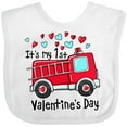 thumbnail image 3 of Inktastic It's My 1st Valentine's Day Fire Truck Boys or Girls Baby Bib, 3 of 4