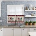 thumbnail image 6 of Merry Christmas Tree Kitchen Curtains and Valances Set, Red Black Plaid Snowflake Winter Vintage Rod Pocket Window Valance Window Curtain Panels for Living Room Bedroom Laundry, 27.5x36in, 3 Pieces, 6 of 7