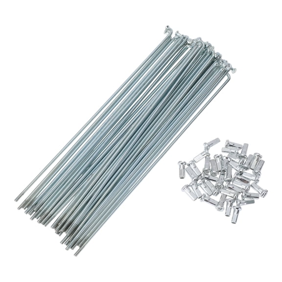 36 Set 12G Bicycle Spokes 189mm Bike Wheel Spokes 45 Steel Galvanized Silver Tone