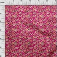 thumbnail image 2 of oneOone Cotton Poplin Twill Fuschia Pink Fabric Leaves & Flowers Floral Fabric For Sewing Printed Craft Fabric By The Yard 56 Inch Wide, 2 of 4