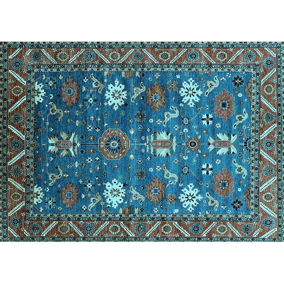 Ahgly Company Indoor Rectangle Oriental Light Blue Traditional Area Rugs, 2' x 3'