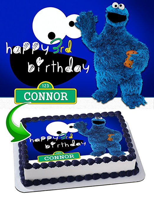 Cookie Monster Sesame Street Edible Image Cake Topper Personalized