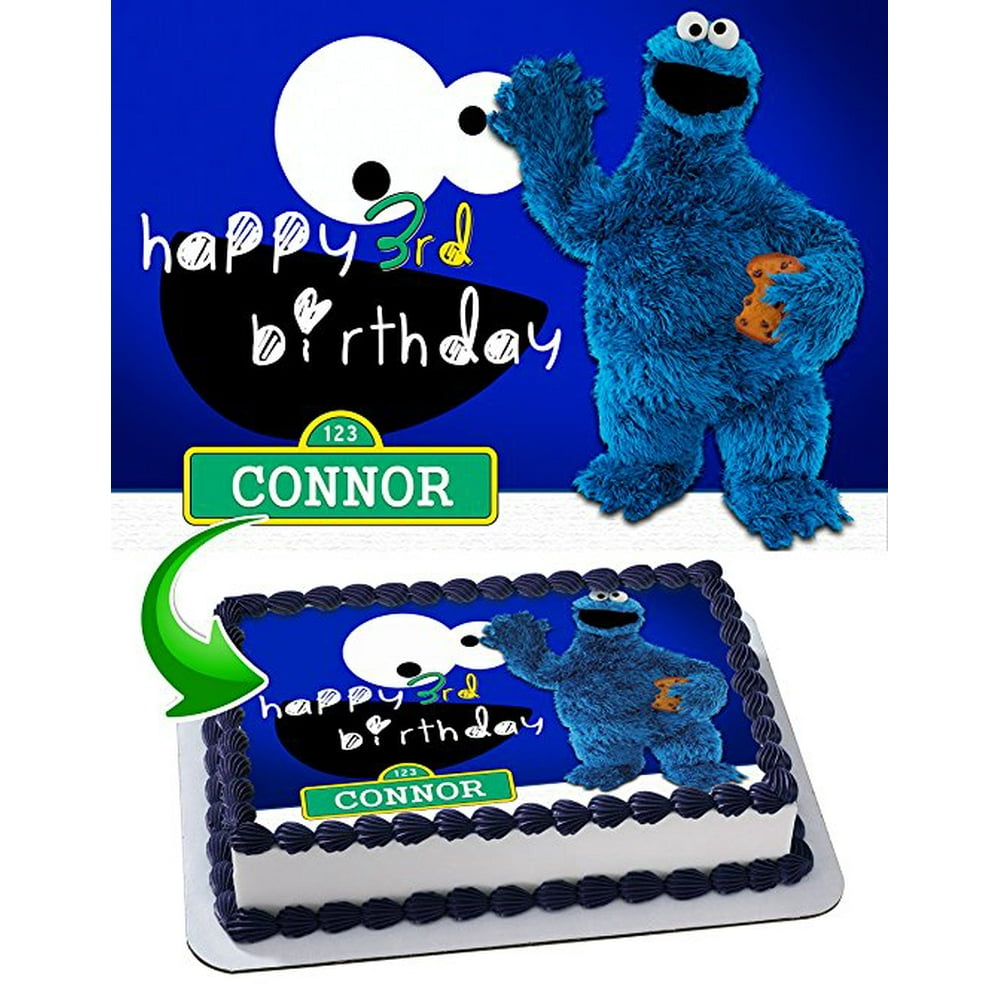 Cookie Monster Sesame Street Edible Image Cake Topper