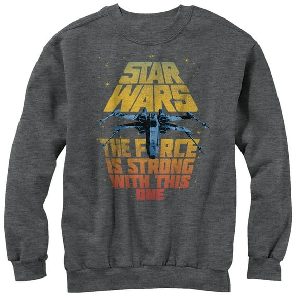 Men's Star Wars X-Wing Force is Strong With This One Sweatshirt Charcoal Heather Small