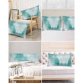 thumbnail image 6 of Turquoise Ombre Marble Satin Pillowcase for Hair and Skin with Zipper, Soft Breathable Cooling Silk Pillow Cases, Yellow Modern Geometric Abstract Art Throw Pillow Covers King Size 20"x40", 6 of 6