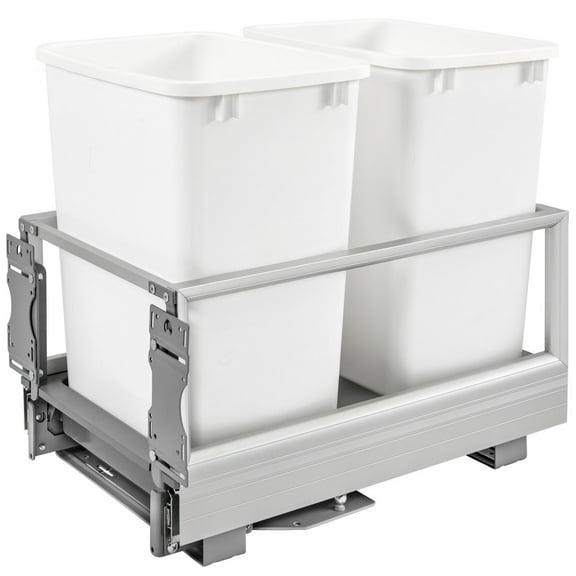 Rev-A-Shelf 5149-18DM-217 Double 35 Qt Pullout Cabinet Trash Can w/ Rev-A-Motion