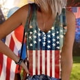 thumbnail image 2 of Fewfanhot Women's 4th of July Flag Tank Top, Ribbed V-Neck Sleeveless Patriotic Blouse, Casual Summer Button Henley Top, S-3XL, 2 of 5