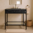 thumbnail image 2 of Meridian Furniture Marmo Black Engineered Stone Bathroom Vanity, 2 of 9