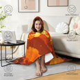 thumbnail image 4 of Funny Cat Wearable Blanket Hoodies for Women Men Adults Cat Lovers Soft Cozy Orange Sky Cats Hooded Blankets for Bedding Travel Decor Birthday Gifts 60×80 Inch, 4 of 5