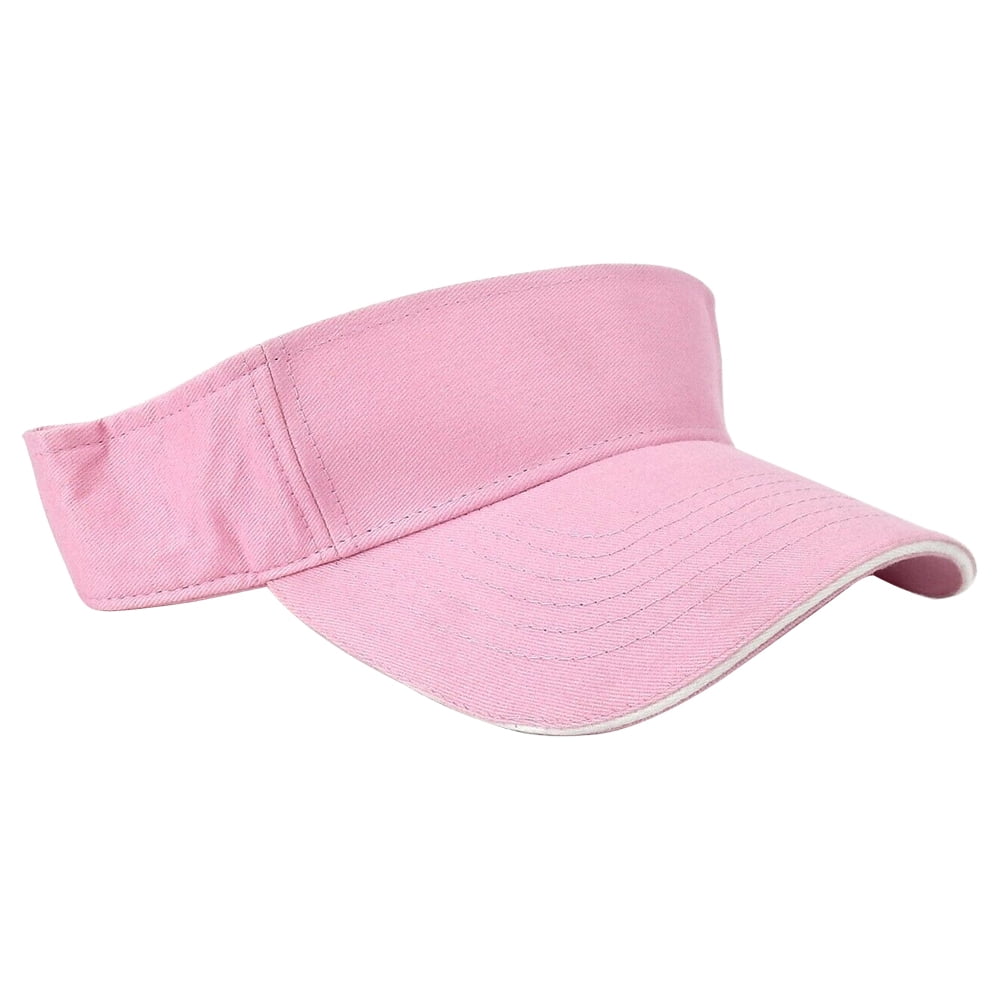 Sandwich Sport Sun Visor - Twill Cotton Ball Caps - Sun Visor for Printing, Tennis, Golfing, Beach Volleyball, Running, Jogging - Pink