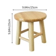 thumbnail image 3 of Kchsji Solid Wood Mini Round Stool, Waterproof Finish, Compact 25x25x25cm, Sturdy Home Seat For Entryway Laundry Shoe Changing, Kitchen, Bathroom Or Living Room, Multipurpose Durable Wood, 3 of 6