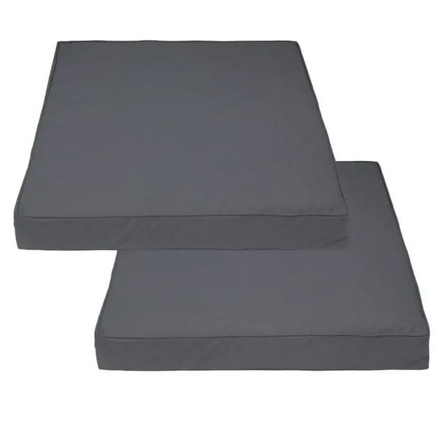 Housse de Coussin Carrée Covers&All pour Sièges de Canapé de Patio, Résistante aux UV et à l'Eau, Lavable pour Extérieur, Protection contre les Intempéries All, Housse Seulement (Lot de 2) (28 Pouces L x 28 Pouces P x 4 Pouces d'Épaisseur, Gris Charbon)