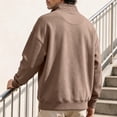 thumbnail image 6 of Gytharion Men's Mock Neck Sweatshirts Snap Button Ribbed Hem Solid Color Classic Pullovers Fall Warm Cozy Pullover Tops, 6 of 8