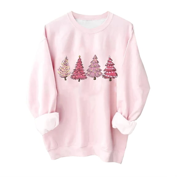Patlollav Christmas Tops for Women,Ladies Plus Size Tops Casual Long Sleeve Blouse Gift