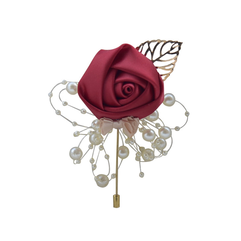 Rose and pearl Jewel buttonhole/corsage 