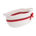 thumbnail image 3 of GOOHOCHY Cesta navideña vacía: cesta decorativa de cuerda tejida de algodón con asas y lazo para rellenar regalos para Navidad, Pascua y baby showers. Incluye bolsa transparente y cinta de 34,5 x 15, 3 of 7