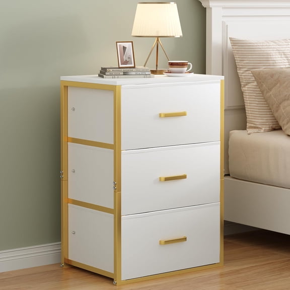 Closet Drawers for Clothes, Small Nightstands with 3 Fabric Drawers | Small Dresser for Closet Organizers,Plastic Drawers, Fabric Drawer Dresser for Bedroom, Kids Room, Dorm, Office, Living Room