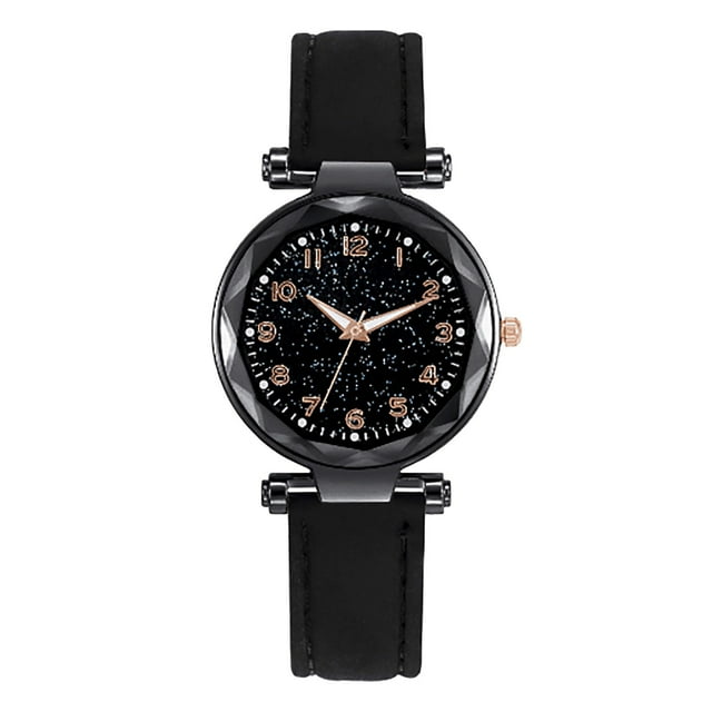 Reloj de cuarzo para mujer, relojes para mujer, cielo nocturno, luminoso, tendencia, esfera digital, reloj de cuarzo de moda informal, reloj para mujer