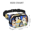 thumbnail image 2 of Lsque Bluey Pattern Square Double Layer Waist Bag, Durable Twill Fabric Waist Pack with Adjustable Belt,Outdoor Hiking, Running, Travel Waist Bag, 2 of 6