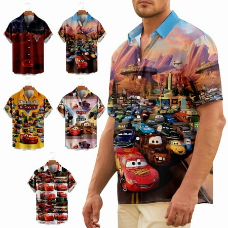 

Family Matching Short Sleeve Button Down Shirts Comfortable Polyester Clothing Apparel for Men Women