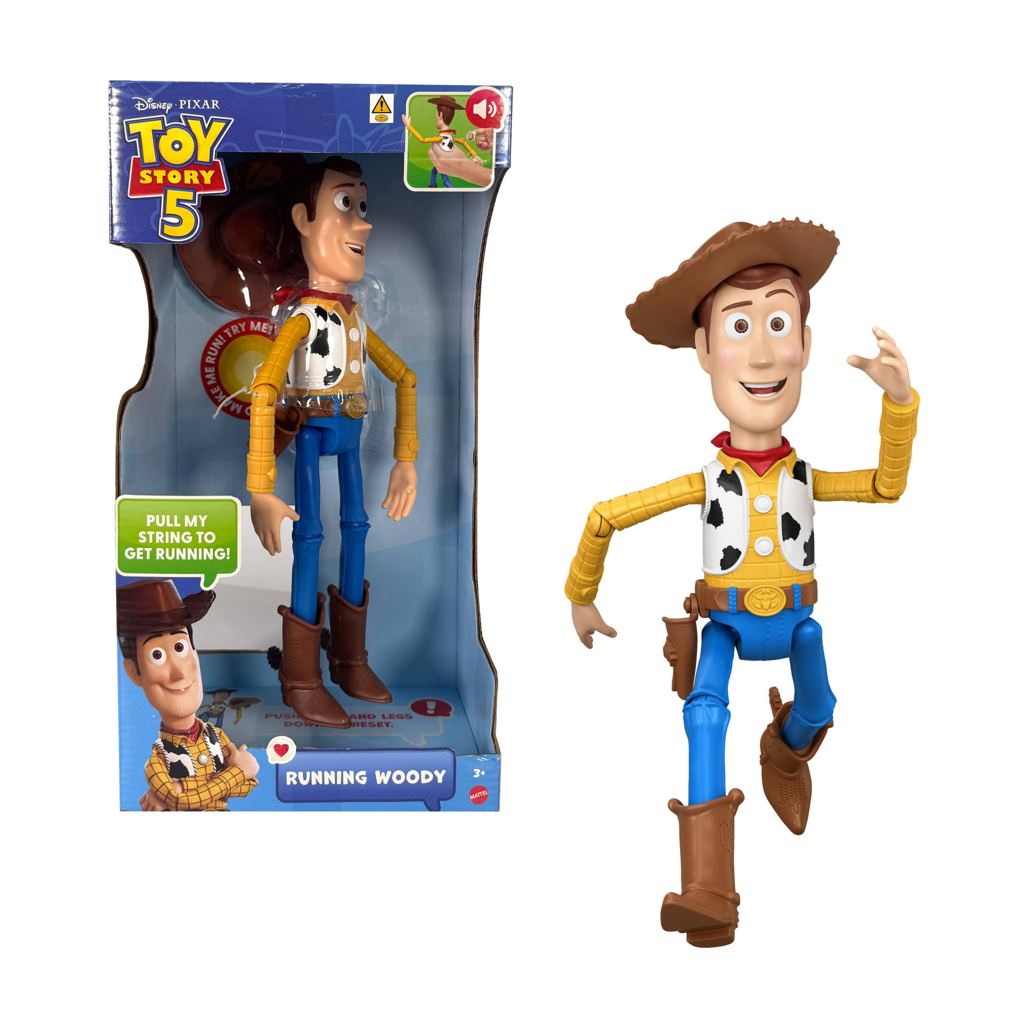 Disney and Pixar Toy Story 5 Running Woody 12 Inch Action Figure, 50 Plus Sounds