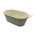 thumbnail image 1 of simhoa Galvanized Oval Beverage Tub with Carry Handles Storage Container Ice Bucket White, 1 of 8