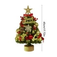 thumbnail image 3 of Iumwxz Mini Christmas Tree Desktop Decoration DIY Green Plastic Artificial Tree for Small Spaces Office Home Holiday Decor 17.72 Inches Tall, 3 of 6