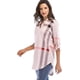 thumbnail image 4 of Blusa tipo túnica con cuello en V y mangas 3/4 enrollables para mujer, 4 of 7