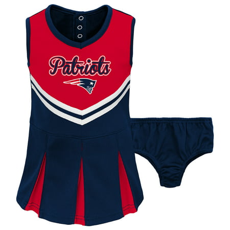 Toddler Red/Navy New England Patriots Cheerleader Dress & Bloomers Set